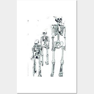 3 skeletons bywhacky Posters and Art